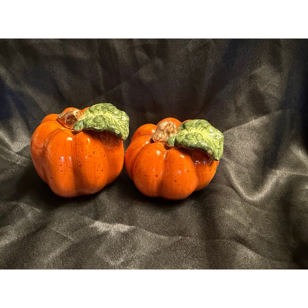 Fall Pumpkin ceramic salt and pepper shakers